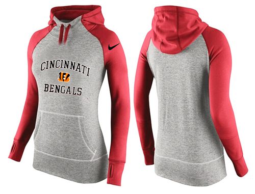 Women's Nike Cincinnati Bengals Performance Hoodie Grey & Red_2 - Click Image to Close